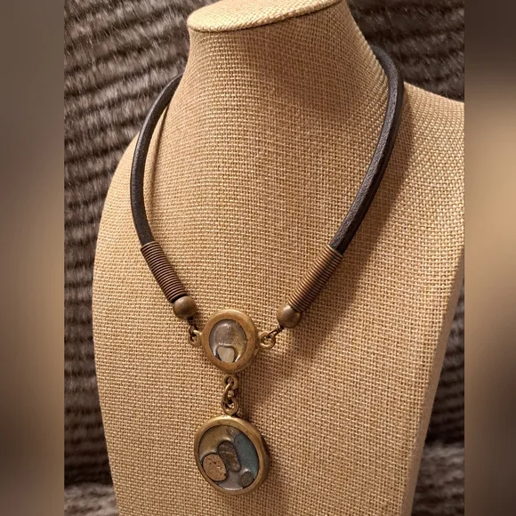 Brass Agate Resin Choker - Picture 1 of 5